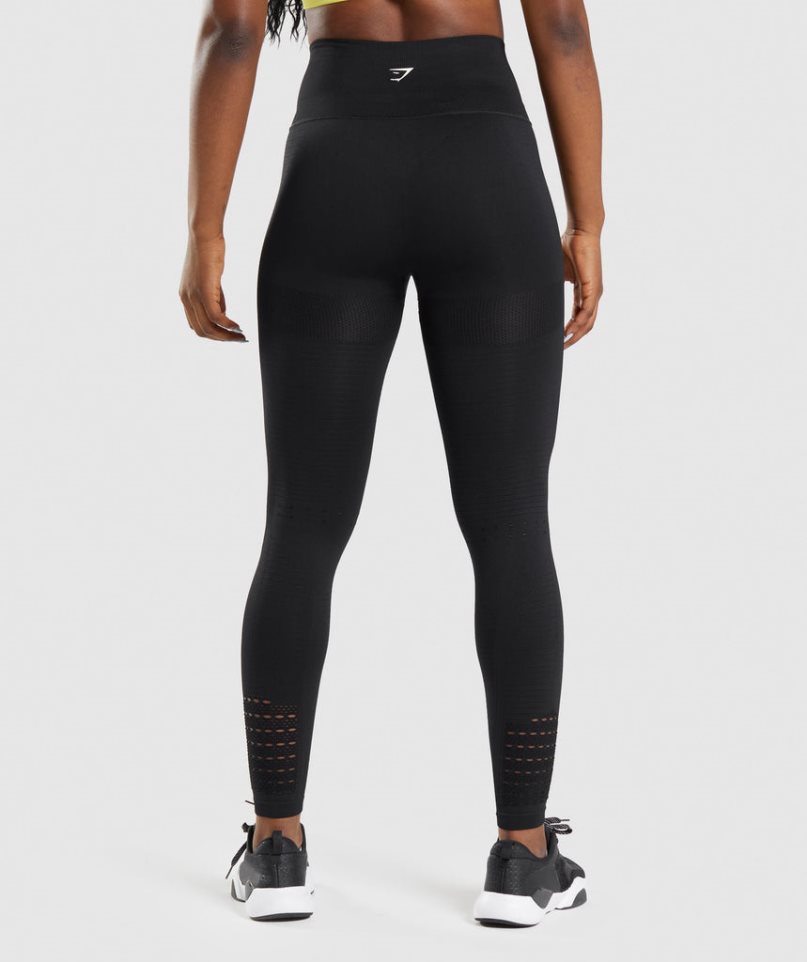 Women's Gymshark Energy Seamless Leggings Black | NZ 0IKCER